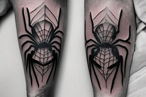Spider full black 8 legs tattoo idea