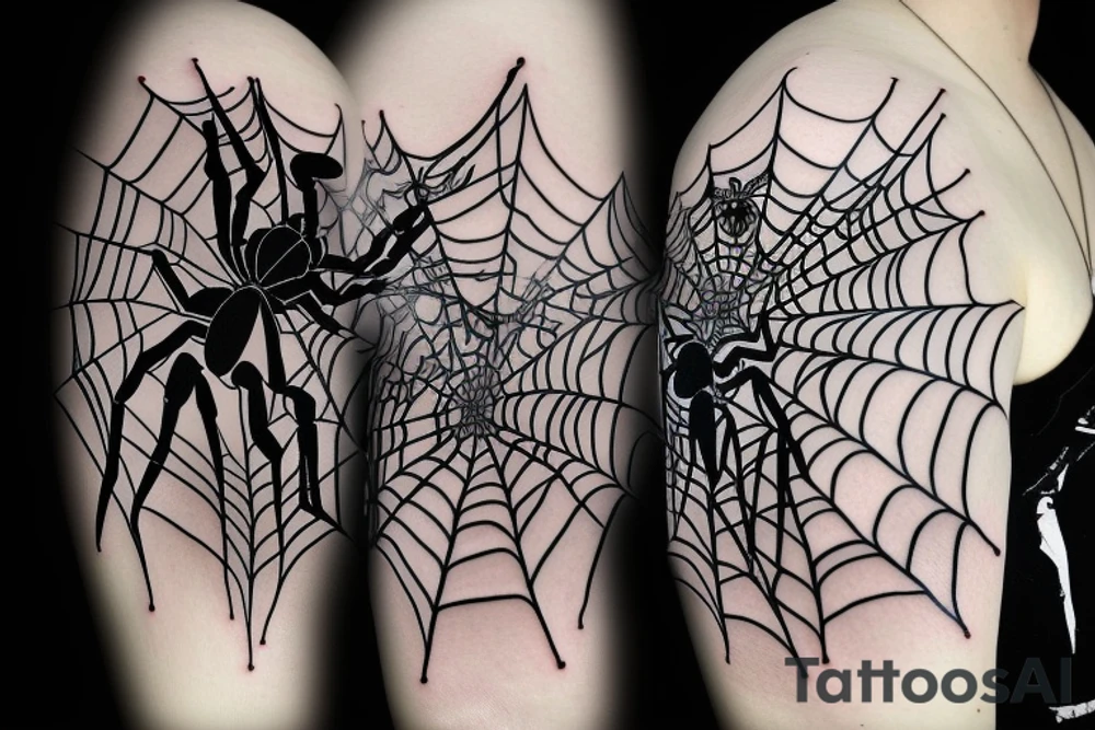 Spider full black 8 legs tattoo idea