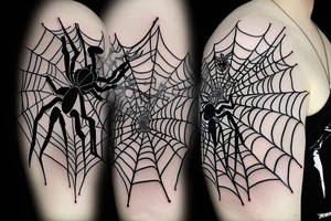 Spider full black 8 legs tattoo idea