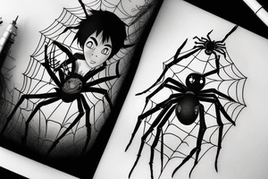Spider full black 8 legs tattoo idea