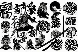 The samurai who penetrates through yin and yang with his katana tattoo idea