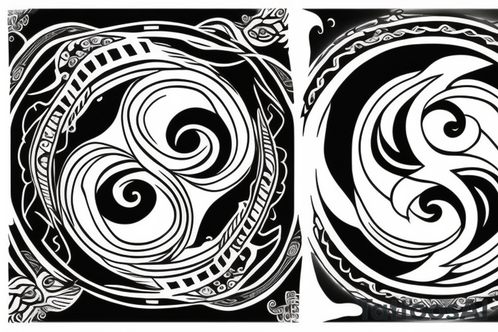 dos lobos ying el yang tattoo idea