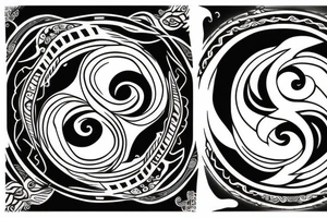 dos lobos ying el yang tattoo idea