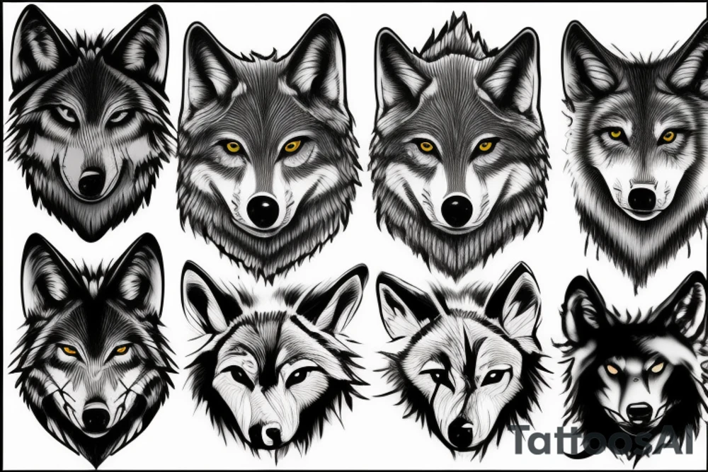 two wolves tattoo idea