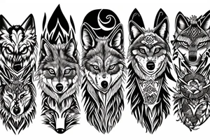 two wolves tattoo idea