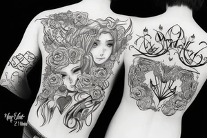 The words "Amor Fati" styled with fire tattoo idea