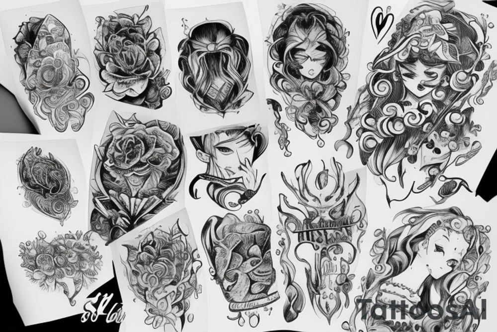The words "Amor Fati" styled with fire tattoo idea