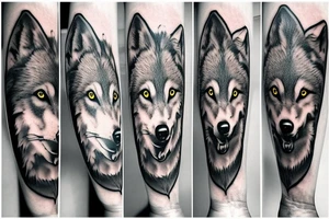 two wolves tattoo idea
