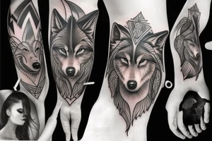 two wolves tattoo idea