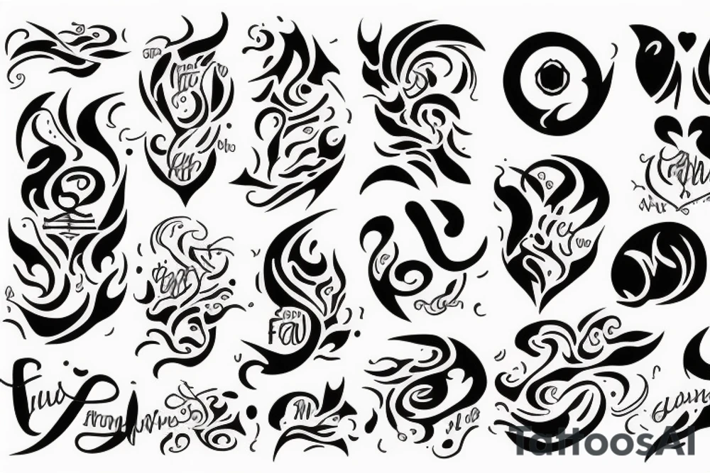 The inscription "Amor Fati" styled with fire tattoo idea