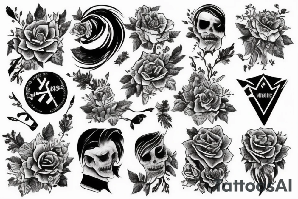 Насекомое цикада с компасом викингов tattoo idea