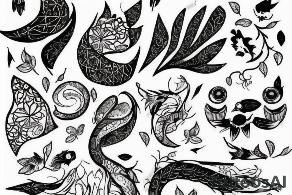 Снегирь который состоит из семи разных частей tattoo idea