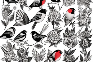 Bullfinch which consists of seven different parts tattoo idea