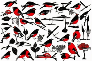 Bullfinch which consists of seven different parts tattoo idea