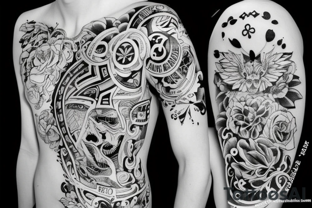Насекомое цикада с компасом викингов tattoo idea Насекомое цикада с компасом викингов tattoo idea