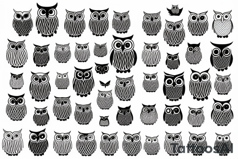 Minimalistic owl tattoo idea