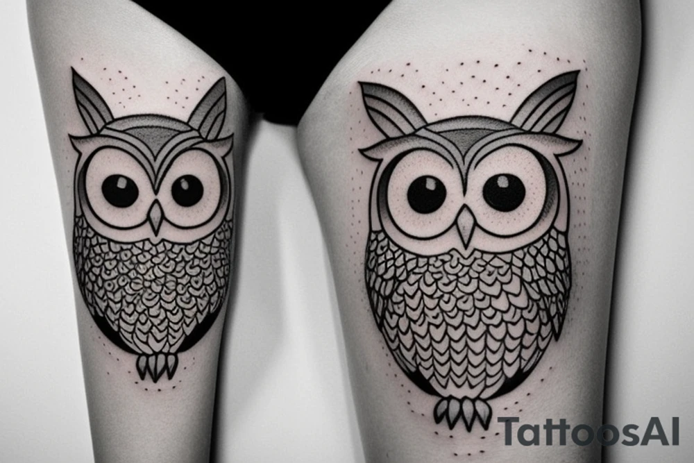 Minimalistic owl tattoo idea