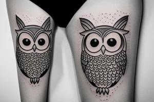 Minimalistic owl tattoo idea