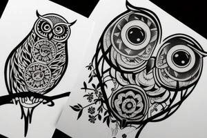 Minimalistic owl tattoo idea