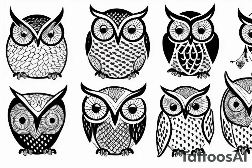 Minimalistic owl tattoo idea