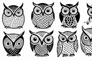 Minimalistic owl tattoo idea