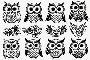 Minimalistic owl tattoo idea