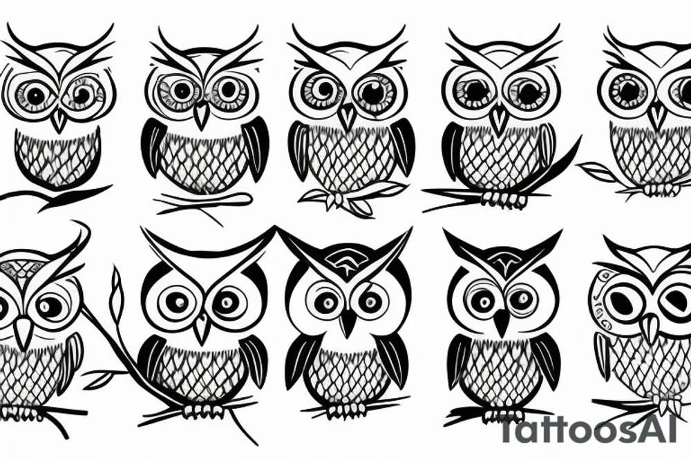 Minimalistic owl tattoo idea