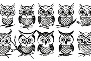 Minimalistic owl tattoo idea