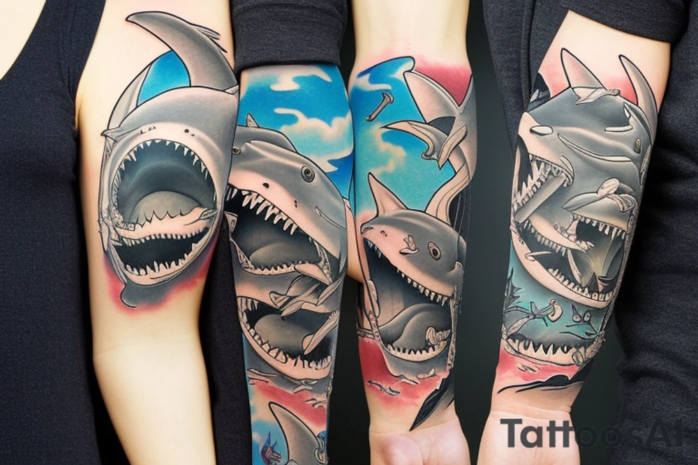 Sharks tattoo idea