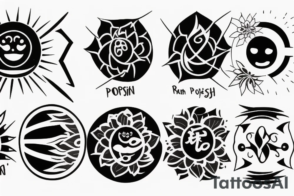 Black sun radiating positivity tattoo idea