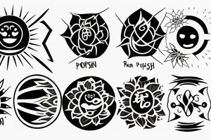 Black sun radiating positivity tattoo idea