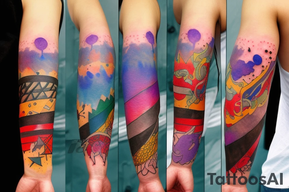 An upperarm tattoo of the Horizon games tattoo idea