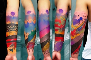 An upperarm tattoo of the Horizon games tattoo idea