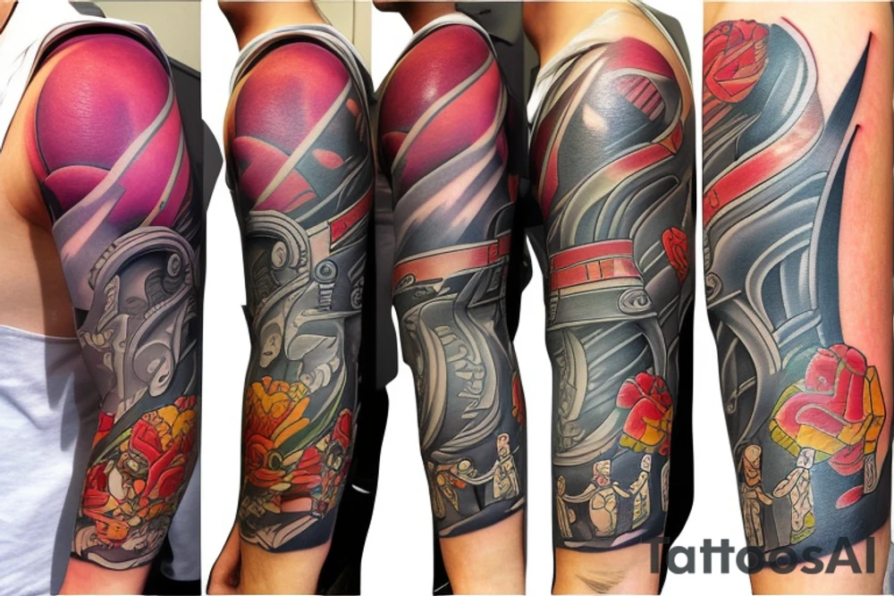 An upperarm tattoo of the Horizon games tattoo idea
