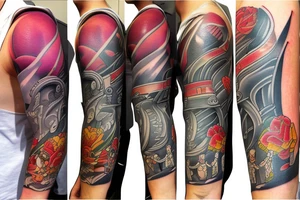 An upperarm tattoo of the Horizon games tattoo idea