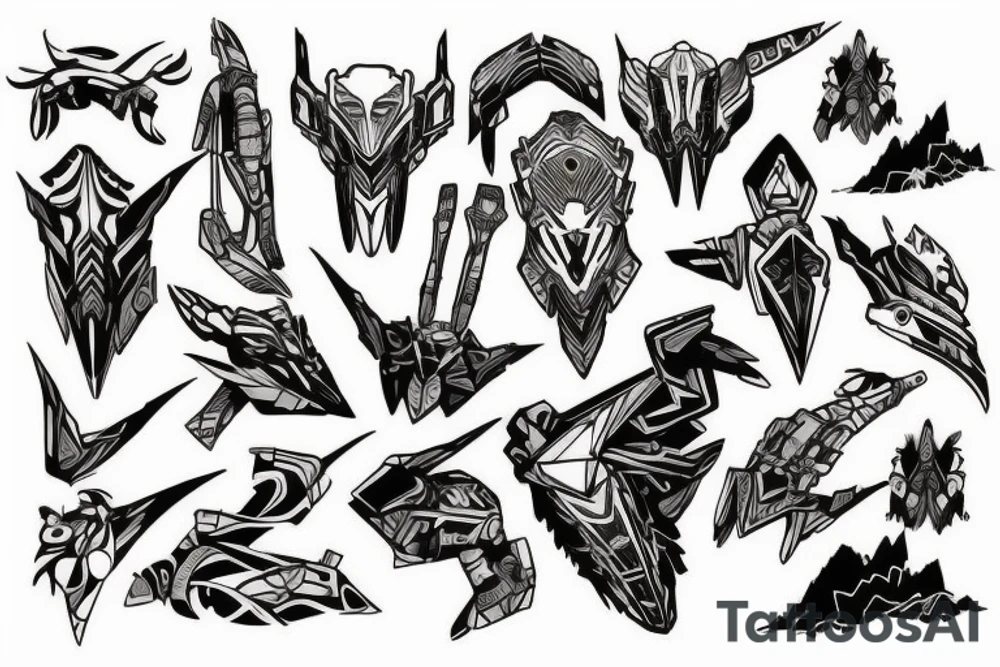 An upperarm tattoo of Horizon: zero dawn tattoo idea