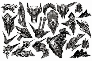 An upperarm tattoo of Horizon: zero dawn tattoo idea