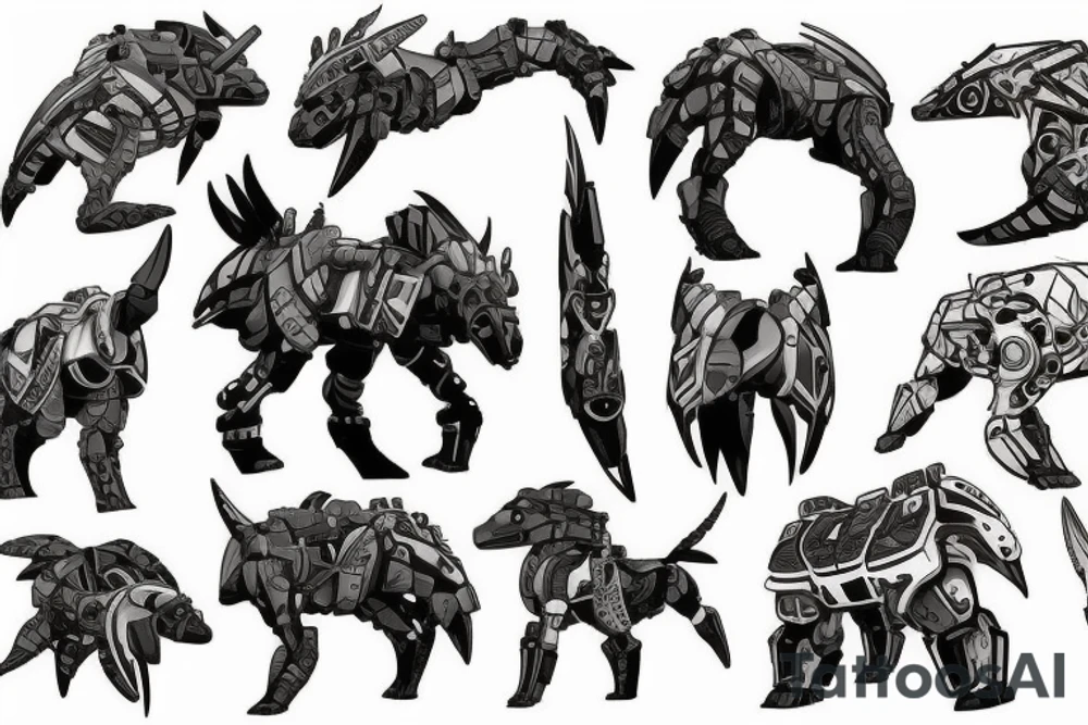 An upperarm tattoo of Horizon: zero dawn tattoo idea