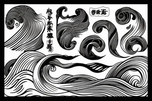 Waves and Rika Furude tattoo idea