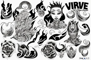 Waves and Rika Furude tattoo idea