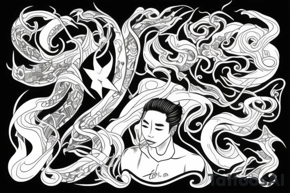 Waves and Rika Furude tattoo idea