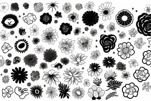 sun radiating in flower petals tattoo idea
