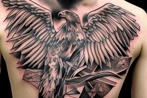 a Christian cross with eagle wings tattoo idea