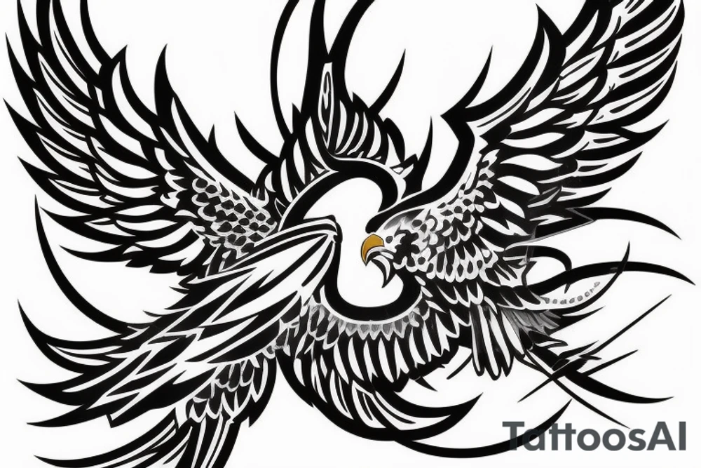 a Christian cross with eagle wings as sides of the cross tattoo idea