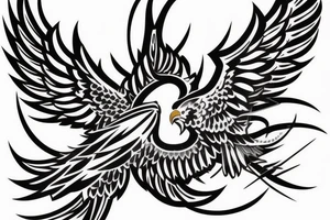 a Christian cross with eagle wings as sides of the cross tattoo idea