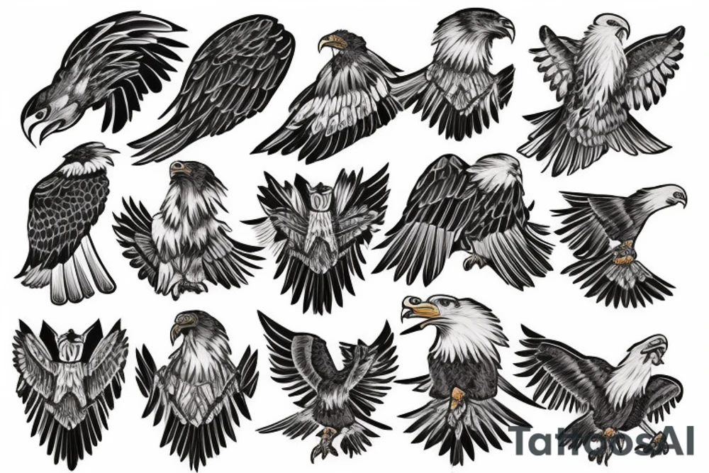Eagles on snow tattoo idea