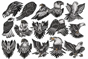 Eagles on snow tattoo idea