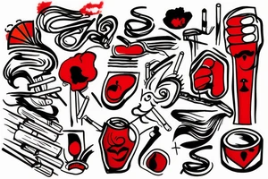 Red Cigarette tattoo idea