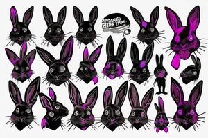 Rabbit cyberpunk neon tattoo idea