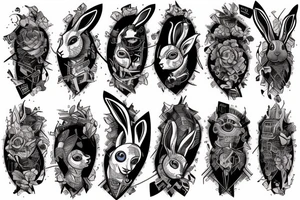 Rabbit cyberpunk tattoo idea